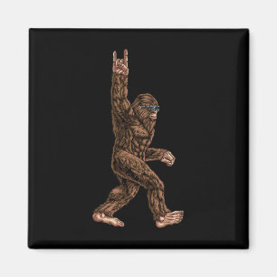 Rock on Bigfoot Sasquatch Lieben Rock und Roll Sun Magnet