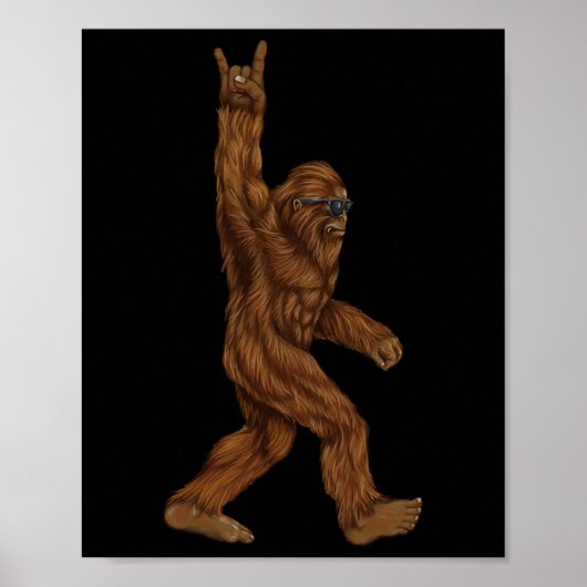 Rock on Bigfoot Sasquatch Lieben Rock und Roll Sun Poster (Vorne)
