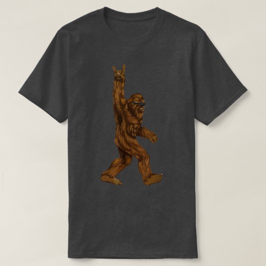 Rock on Bigfoot Sasquatch Lieben Rock und Roll Sun T-Shirt (Design vorne)