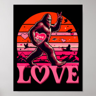 Rock On Bigfoot Sasquatch Yeti Valentinstag Retter Poster
