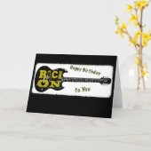 Rock on Birthday Card Karte (Gelbe Blume)