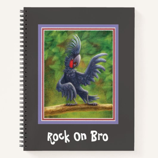 Rock On Bro Black Cockatoo SpiralNotebook Notizblock (Vorderseite)