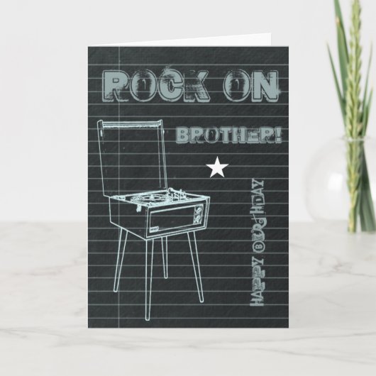 Rock on Brother! Happy Birthday Card Karte (Vorderseite)