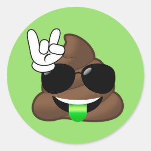 Rock On Cool Gekackt Emoji Green Stickers