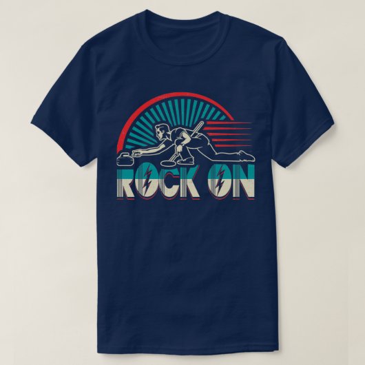 Rock on Curling Winter Sports Design T-Shirt (Design vorne)