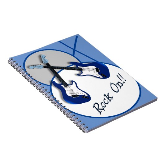 Rock On Double Blue GitarrenNotebook Notizblock (Rechte Seite)