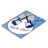 Rock On Double Blue GitarrenNotebook Notizblock (Linke Seite)