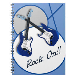 Rock On Double Blue GitarrenNotebook Notizblock