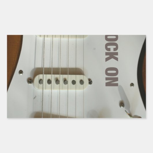 Rock on Electric Guitar Rechteckiger Aufkleber (Vorderseite)
