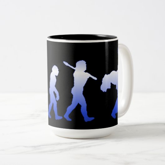 Rock on Evolution Rock Blue Logo Tasse (VorderseiteRechts)