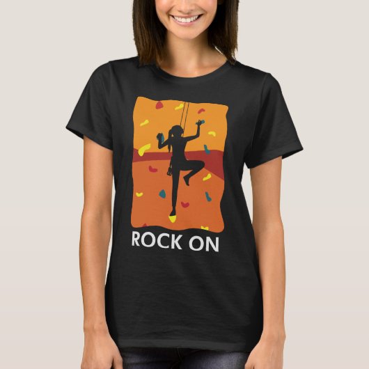 Rock on Girl Climber Boulding T-Shirt (Vorderseite)