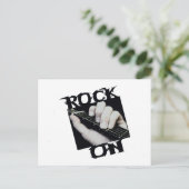 Rock on Gitarre Player Postkarte (Stehend Vorderseite)