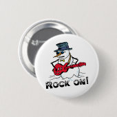 Rock On Gitarre Snowman spielen Button (Vorne & Hinten)