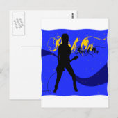 Rock on Gitarrist Postkarte (Vorne/Hinten)