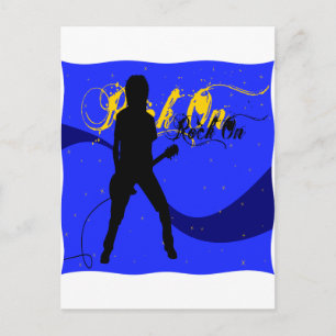 Rock on Gitarrist Postkarte