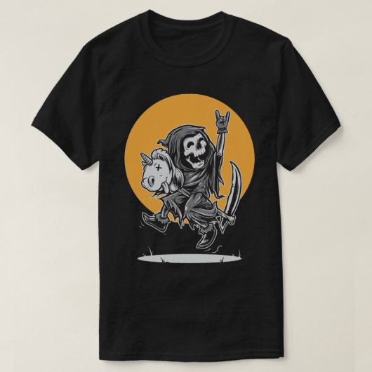 Rock on Grim Sensenmanns Einhorntour T-Shirt (Design vorne)