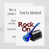Rock on Guitar & Amp Einladung (Vorne/Hinten)