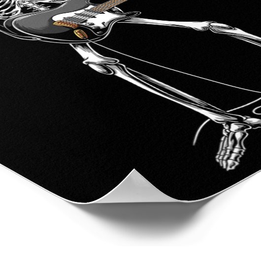 Rock on Halloween Skeleton Gitarrist Rock and Roll Poster (Ecke)