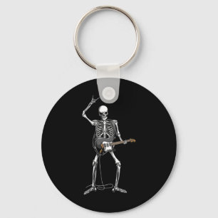 Rock on Halloween Skeleton Gitarrist Rock and Roll Schlüsselanhänger