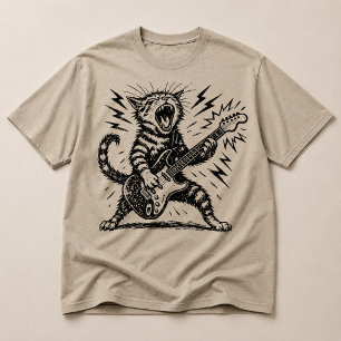 Rock On Heavy Metal Gitarrenkatze T-Shirt