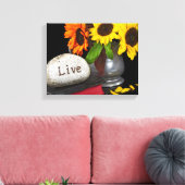 Rock on Heilige Bibel mit Sonnenblumen Leinwanddruck (Insitu (Wohnzimmer))