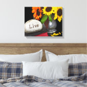 Rock on Heilige Bibel mit Sonnenblumen Leinwanddruck (Insitu (Schlafzimmer))