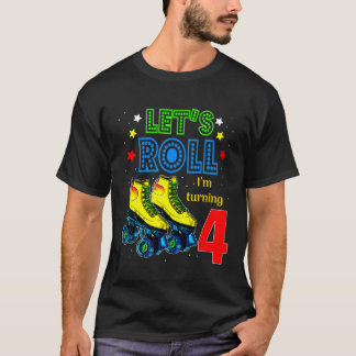 Rock on Im Turning 4 Wall Climbing Boy 4. Birthda T-Shirt