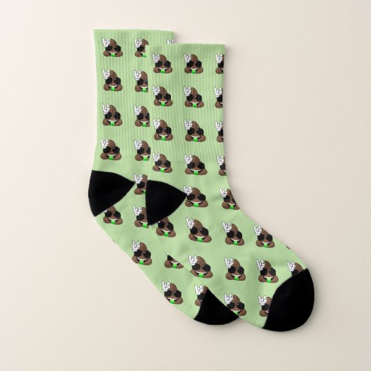 Rock On Kack Emoji Green Socks Socken (Paar)