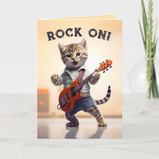 Rock on Niedlich Gitarre Kitty Dankeskarte
