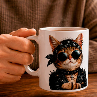 Rock On! – Personalized Rock Cat Kaffeetasse