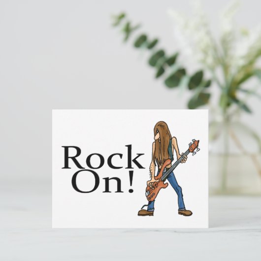 Rock On Postkarte (Stehend Vorderseite)