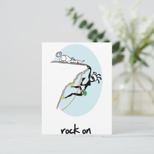 "Rock On!" Postkarte (Stehend Vorderseite)