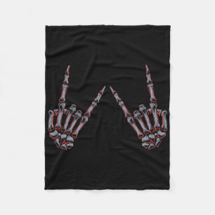 Rock on Rock and Roll Skeleton Hands - für Konzert Fleecedecke