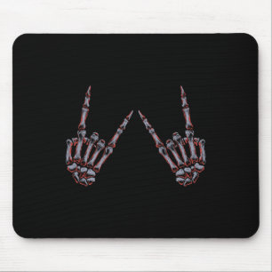 Rock on Rock and Roll Skeleton Hands - für Konzert Mousepad