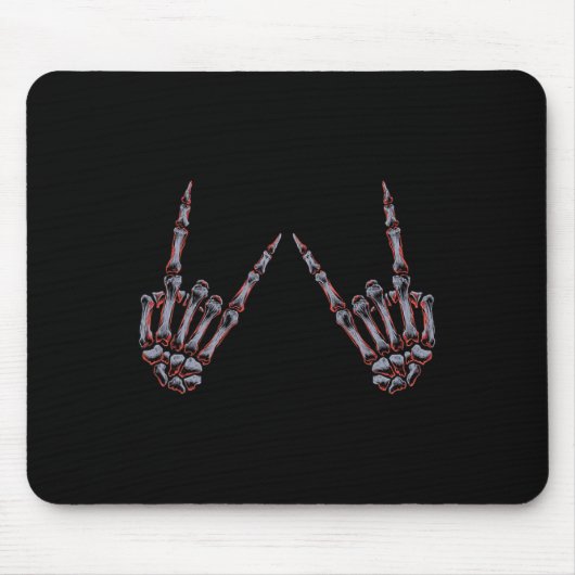 Rock on Rock and Roll Skeleton Hands - für Konzert Mousepad (Vorne)