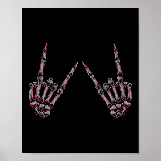 Rock on Rock and Roll Skeleton Hands - für Konzert Poster (Vorne)