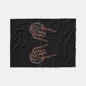 Rock On Rock Star Buddy Konzert - Halloween Skelet Fleecedecke (Vorderseite (Horizontal))