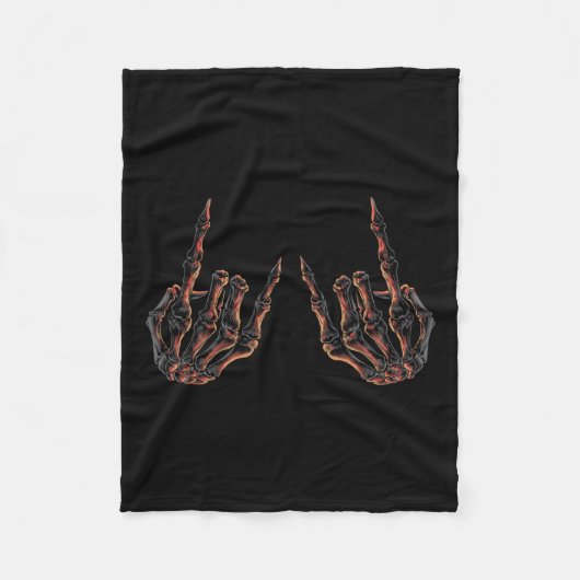 Rock On Rock Star Buddy Konzert - Halloween Skelet Fleecedecke (Vorderseite)