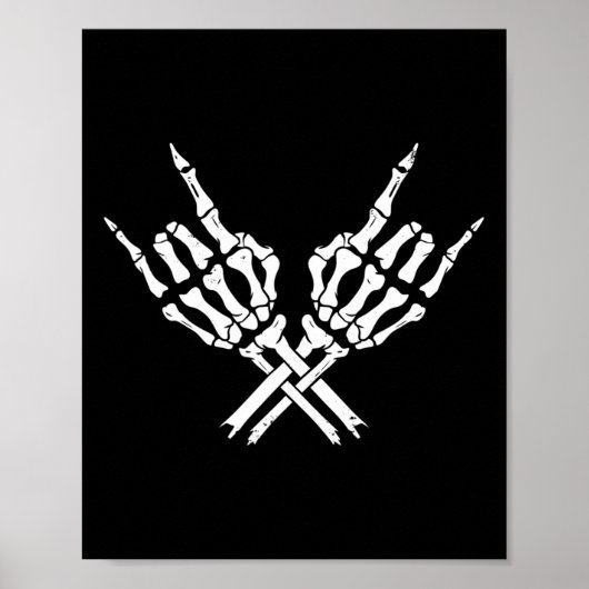 Rock On Rock Star Konzert Buddy Skeleton Hands Hal Poster (Vorne)