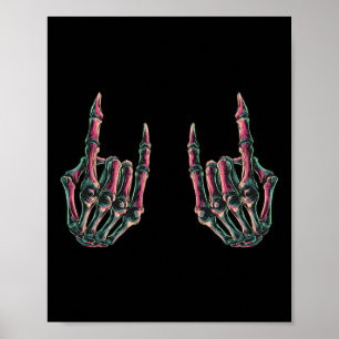 Rock On Rock Star Skeleton Hands - Konzert Bynd Gr Poster