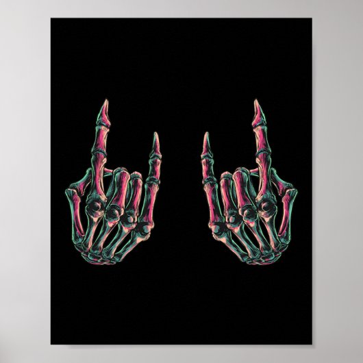 Rock On Rock Star Skeleton Hands - Konzert Bynd Gr Poster (Vorne)