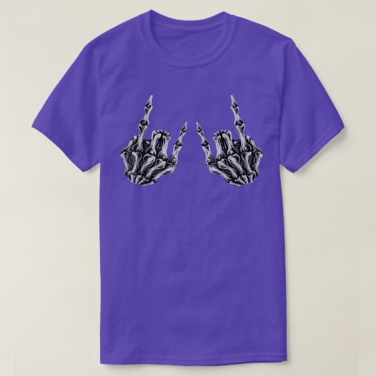 Rock On Rock Star Skeleton Hands Kostüm Funny Hal T-Shirt (Design vorne)