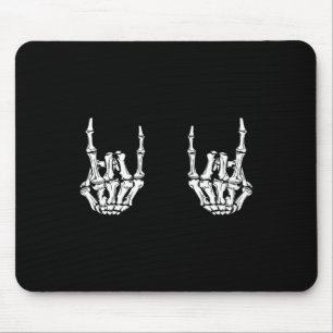 Rock On Rock Star Skeleton Hands Rocker Funny Hall Mousepad