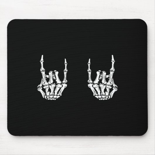 Rock On Rock Star Skeleton Hands Rocker Funny Hall Mousepad (Vorne)