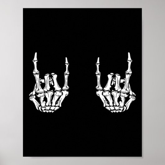 Rock On Rock Star Skeleton Hands Rocker Funny Hall Poster (Vorne)