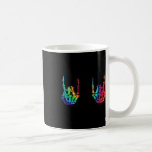 Rock On Rock Star Skeleton Hands Rocker Halloween Kaffeetasse