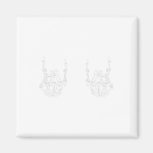 Rock On Rock Star Skeleton Hands Rocker Spaß Hallo Magnet