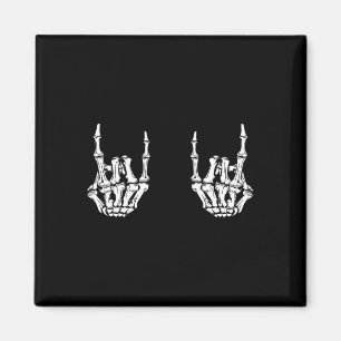 Rock On Rock Star Skeleton Hands Rocker Spaß Hallo Magnet
