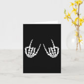 Rock On Rock Star Skeleton Hands Rocker Spooky Hal Karte (Gelbe Blume)