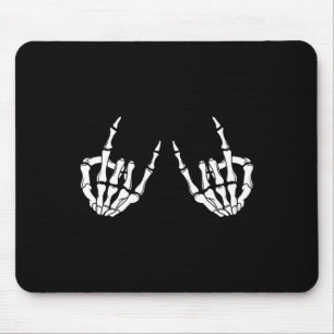 Rock On Rock Star Skeleton Hands Rocker Spooky Hal Mousepad